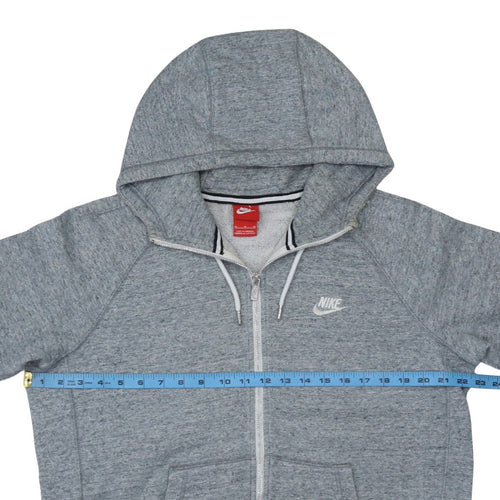 Nike Men's Grey Full Zip Hoodie Size M Lightweight Cotton Sportswear