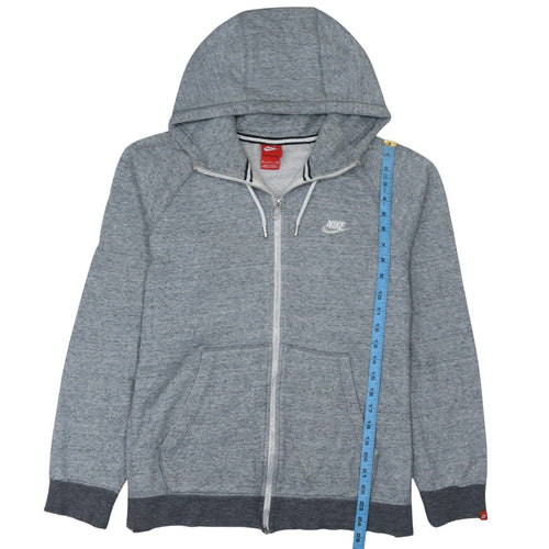 Nike Men's Grey Full Zip Hoodie Size M Lightweight Cotton Sportswear