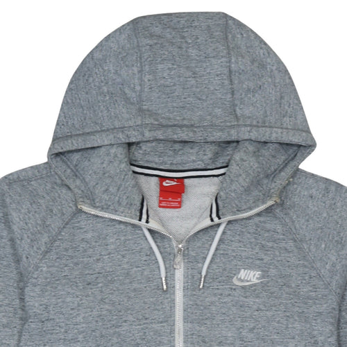 Nike Men's Grey Full Zip Hoodie Size M Lightweight Cotton Sportswear