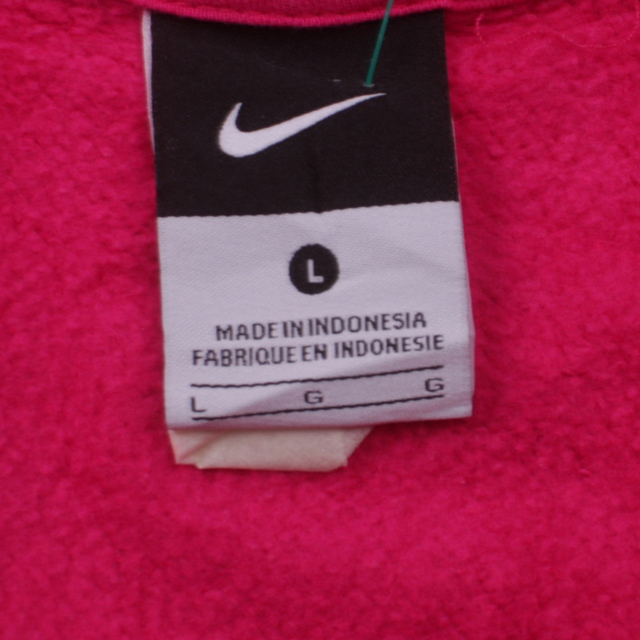 Nike Women’s Pink & White Full Zip Hoodie L Hooded Sweatshirt