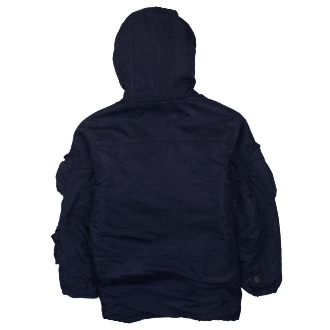 GAP Men Blue Fur Trim Hooded Parka Jacket Size M