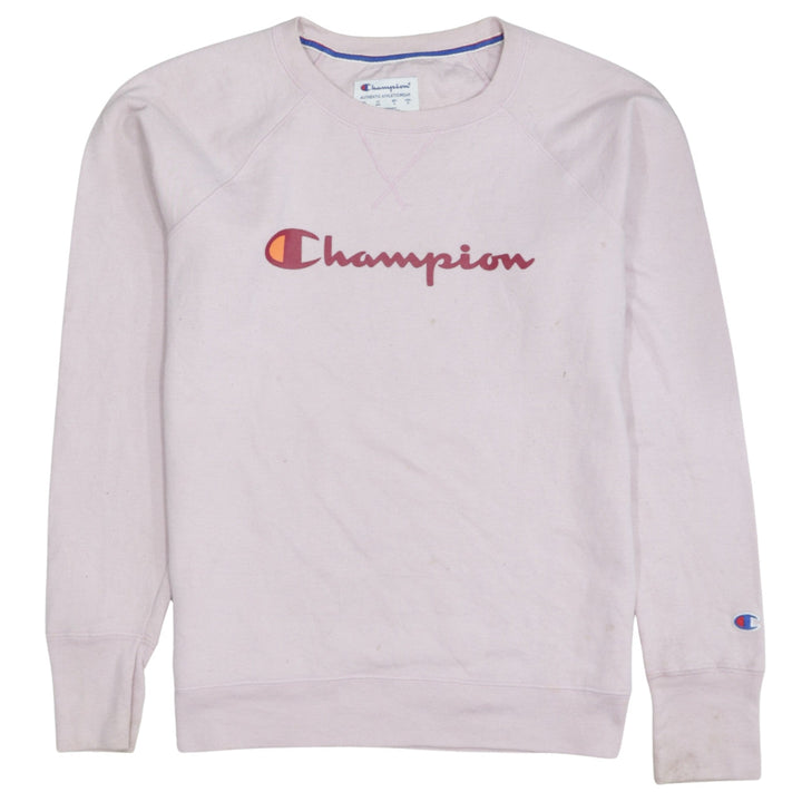 Champion Women Pink Crew Neck Pullover Sweatshirt Medium