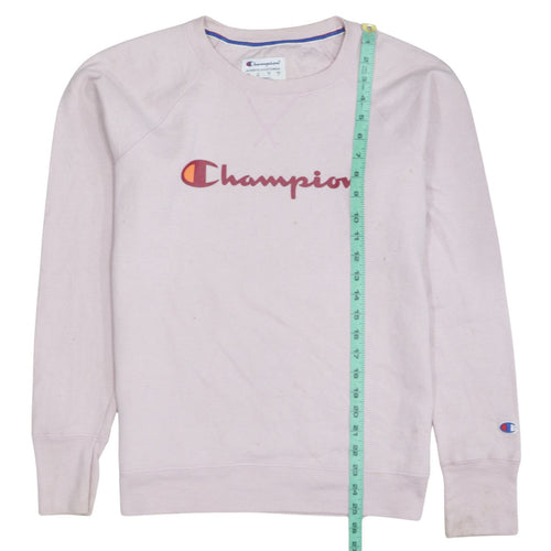 Champion Women Pink Crew Neck Pullover Sweatshirt Medium