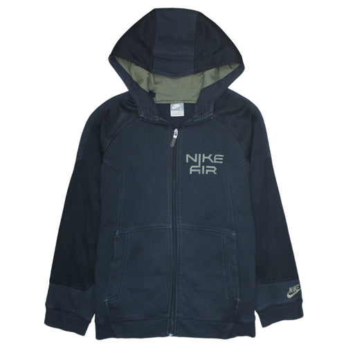 Nike Boys Black Full Zip Hoodie Size 13 Years Fleece Hooded Sweatshirt