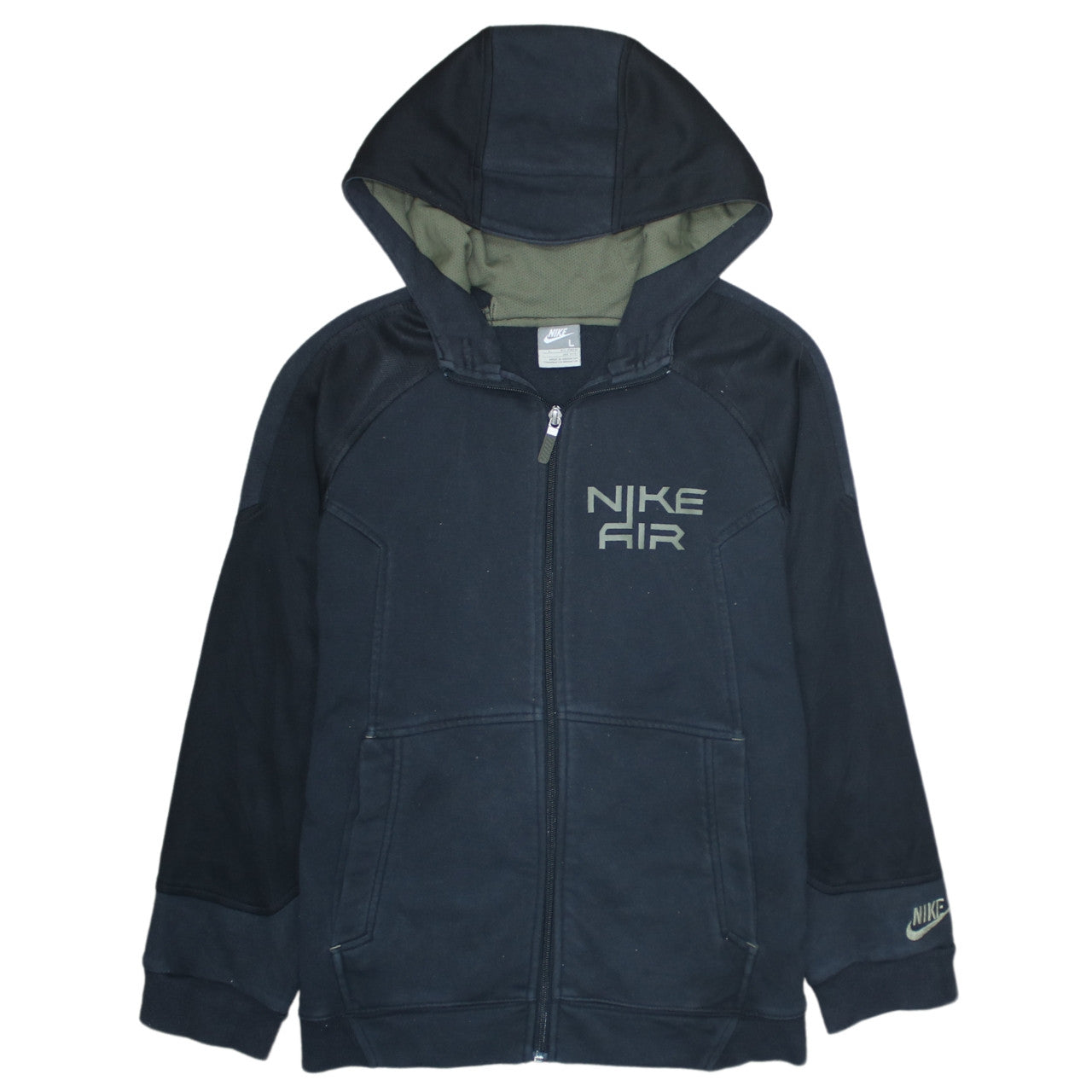 Nike Boys Black Full Zip Hoodie Size 13 Years Fleece Hooded Sweatshirt