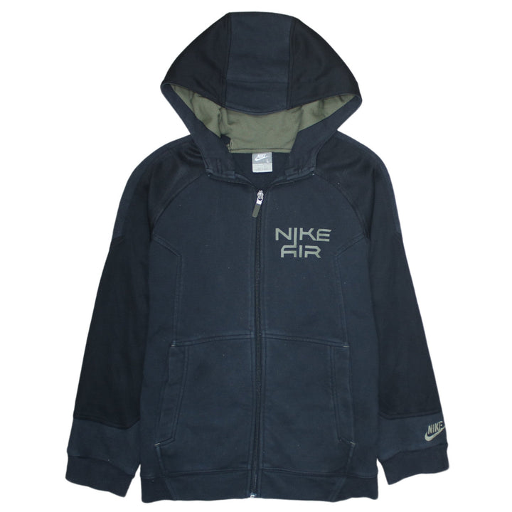 Nike Boys Black Full Zip Hoodie Size 13 Years Fleece Hooded Sweatshirt
