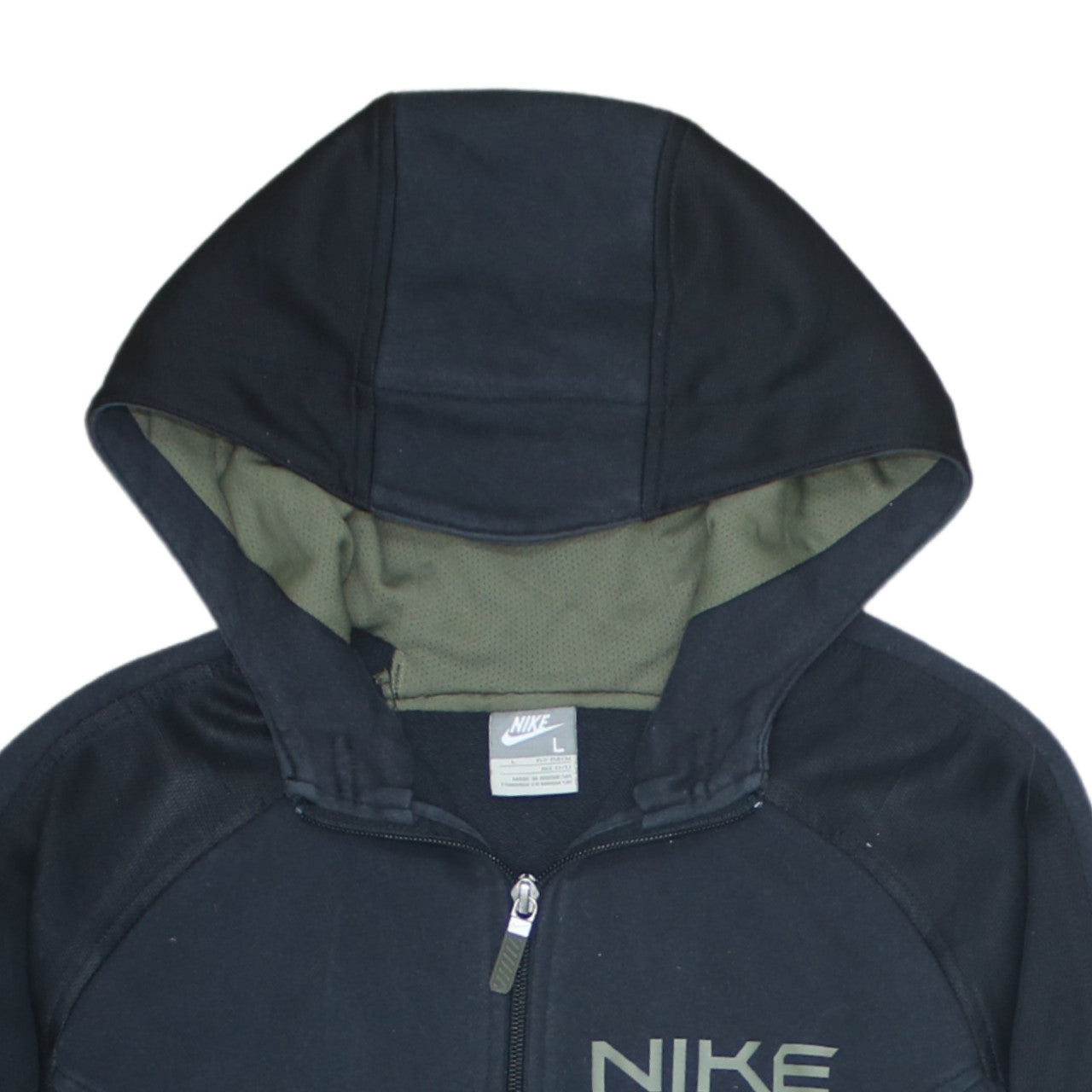 Nike Boys Black Full Zip Hoodie Size 13 Years Fleece Hooded Sweatshirt