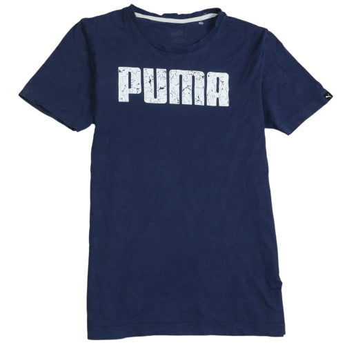 Puma Men's Blue Graphic Logo Short Sleeve Cotton T-Shirt Size S