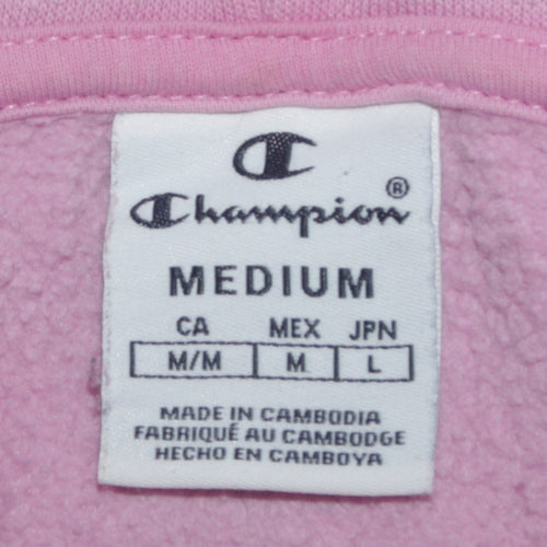 Champion Women Pink Pullover Hoodie Medium Cotton Blend Casual