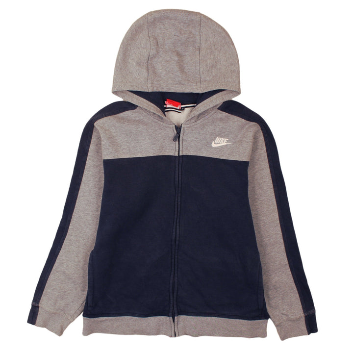 Nike Boys Grey & Navy Full Zip Hoodie 13-15 Years Fleece Sportswear