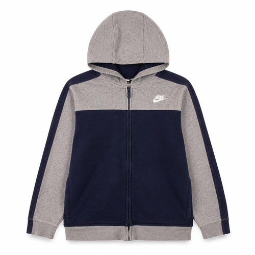 Nike Boys Grey & Navy Full Zip Hoodie 13-15 Years Fleece Sportswear
