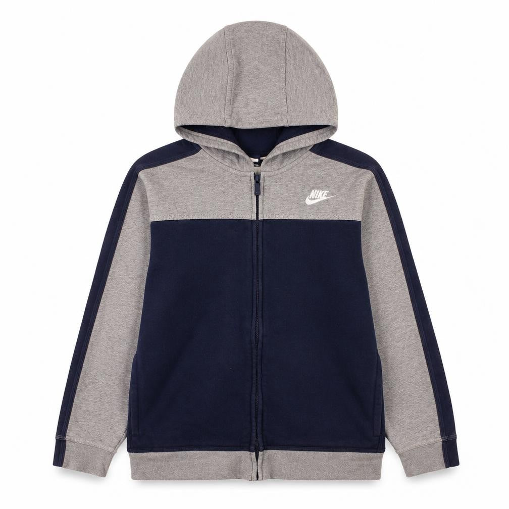 Nike Boys Grey & Navy Full Zip Hoodie 13-15 Years Fleece Sportswear