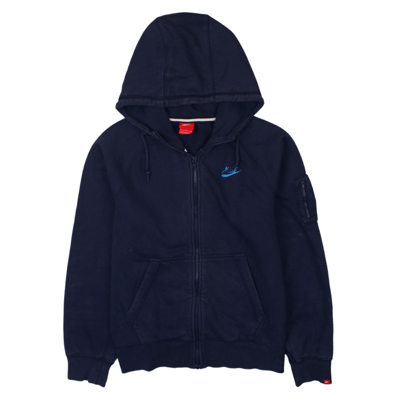 Nike Women's Navy Blue Full Zip Hoodie Medium Cotton Blend