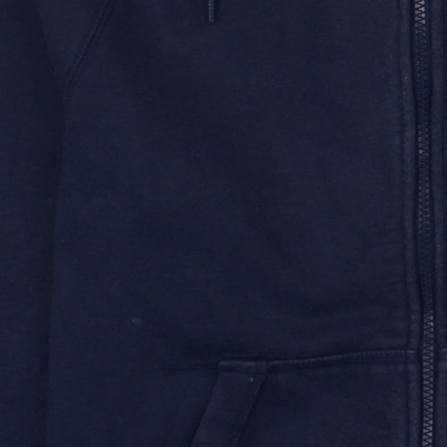 Nike Women's Navy Blue Full Zip Hoodie Medium Cotton Blend