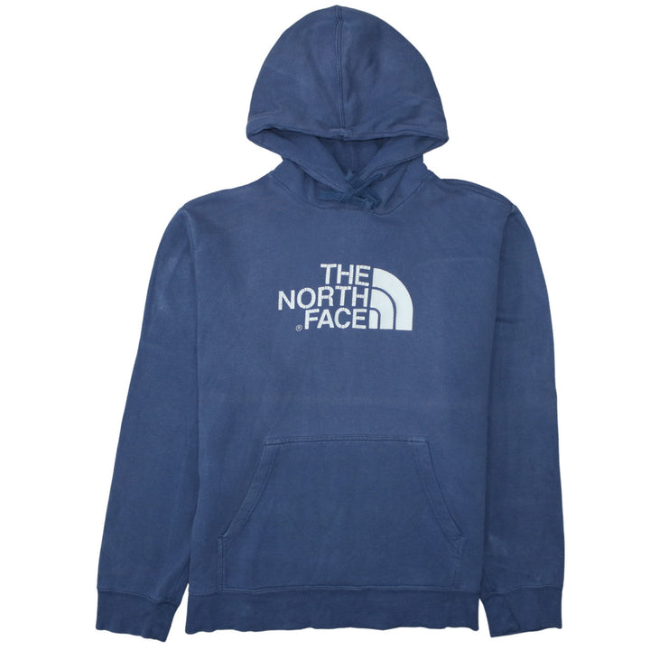 The North Face Mens Blue Pullover Hoodie L Logo Outdoor Sweatshirt