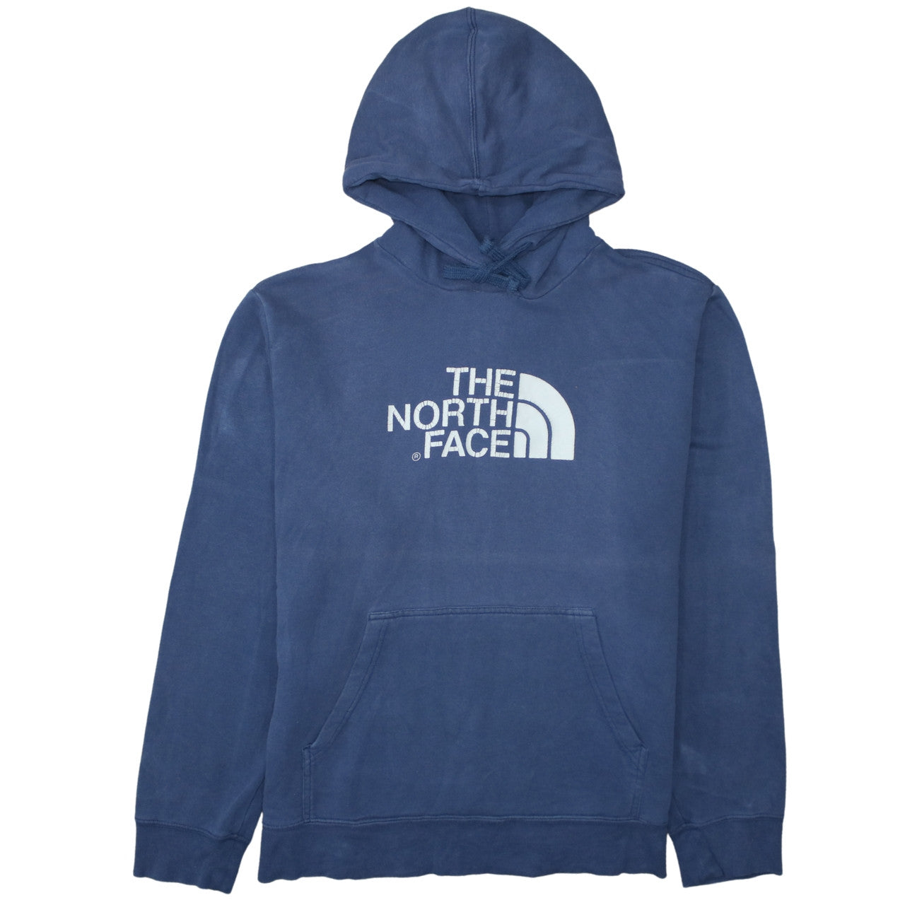 The North Face Mens Blue Pullover Hoodie L Logo Outdoor Sweatshirt