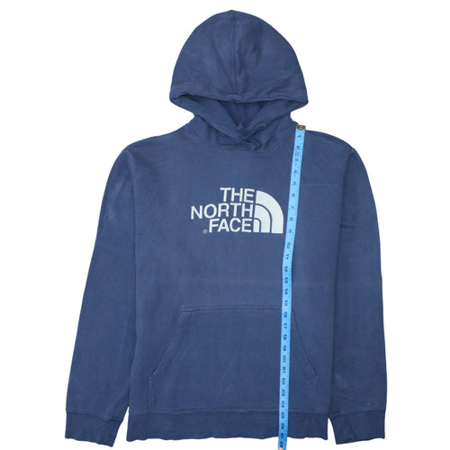 The North Face Mens Blue Pullover Hoodie L Logo Outdoor Sweatshirt
