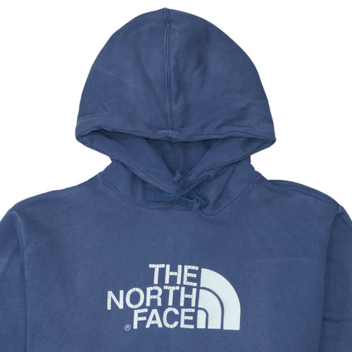 The North Face Mens Blue Pullover Hoodie L Logo Outdoor Sweatshirt