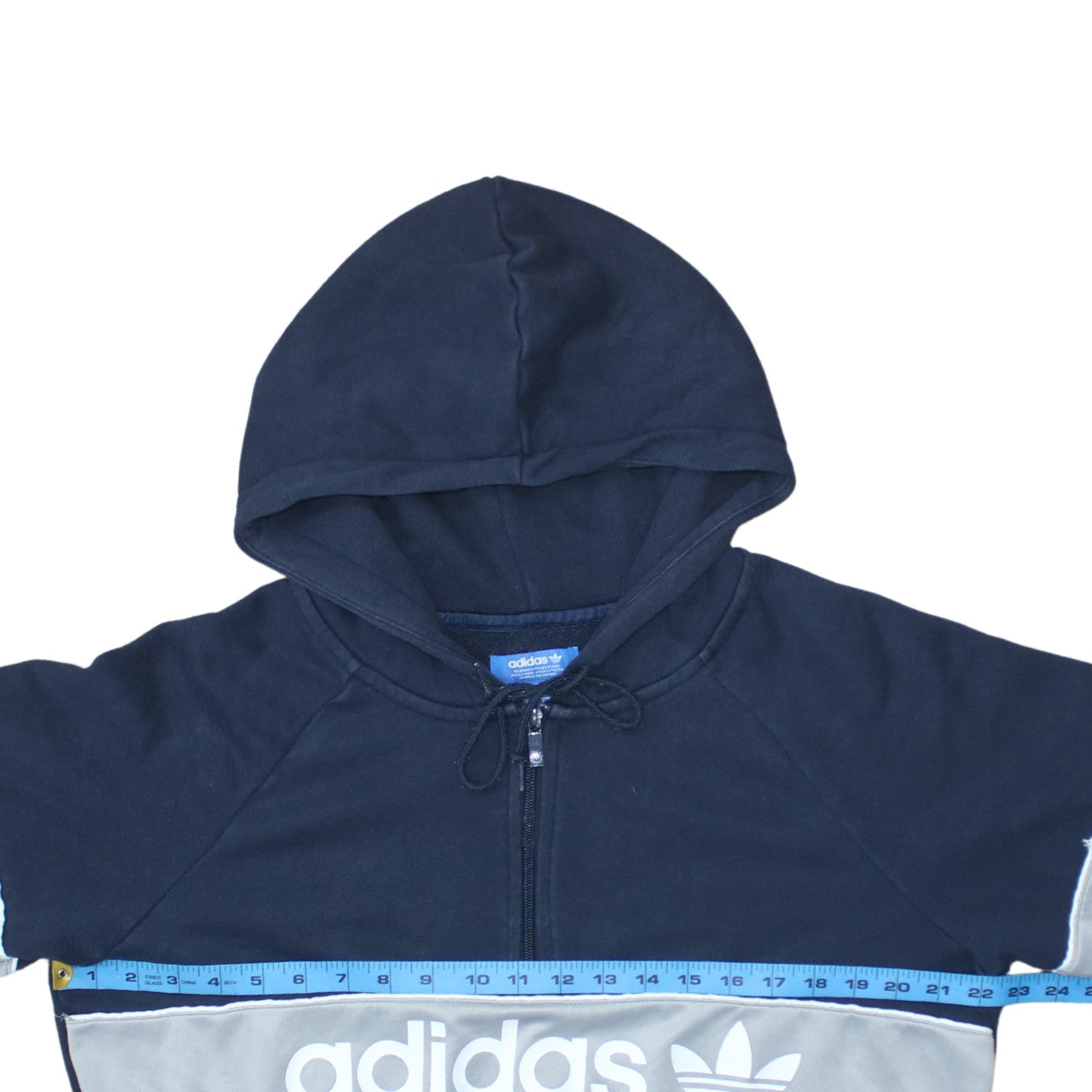 Adidas Women Navy Hoodie Size 14 Logo Half Zip Pullover Sweatshirt