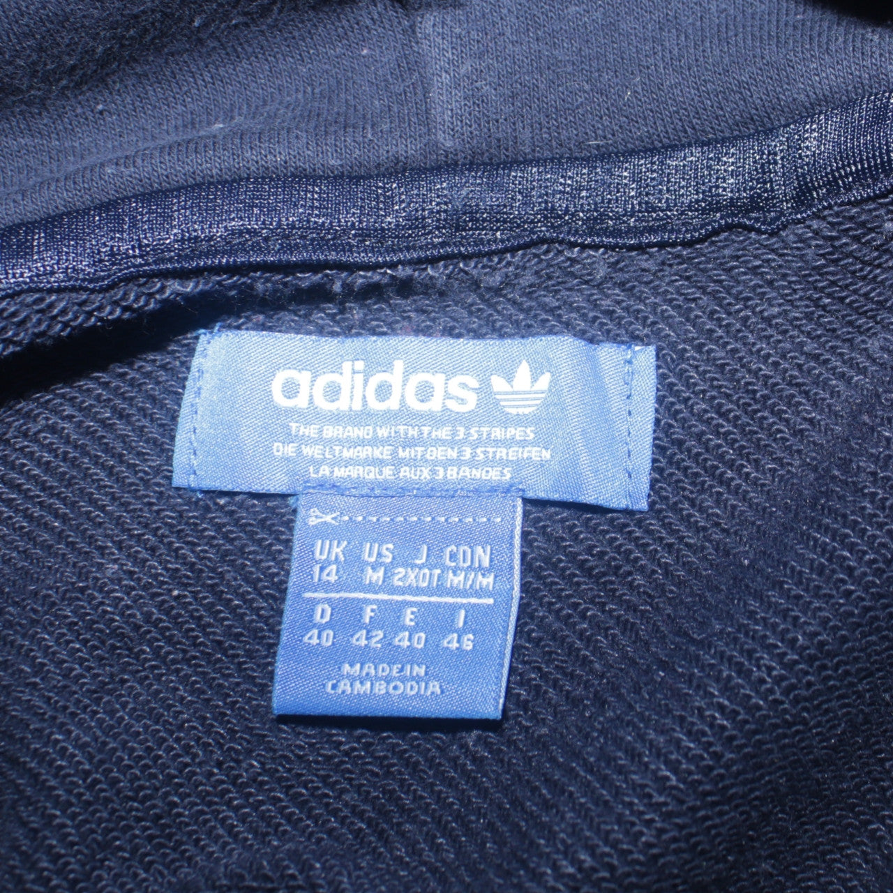 Adidas Women Navy Hoodie Size 14 Logo Half Zip Pullover Sweatshirt