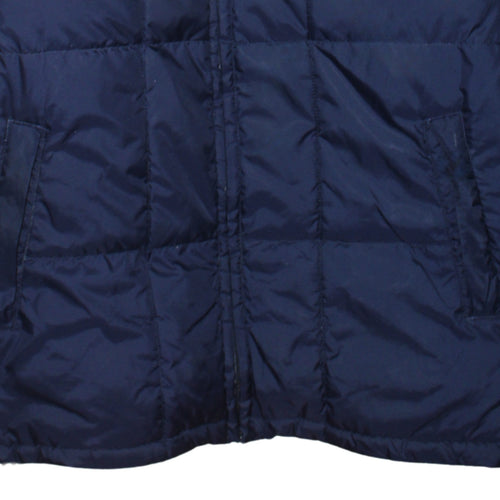 FILA Mens Blue 2XL Puffer Activewear Jacket with Red Collar