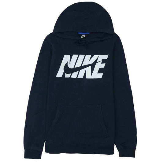 Nike Men's Blue Pullover Hoodie Small Logo Fleece Sweatshirt