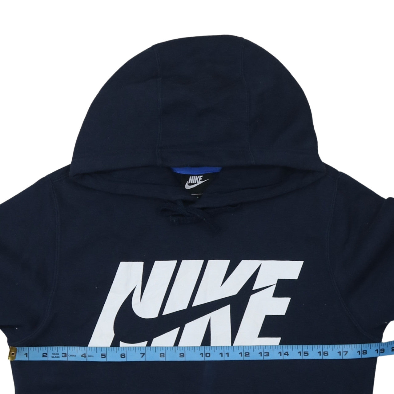 Nike Men's Blue Pullover Hoodie Small Logo Fleece Sweatshirt