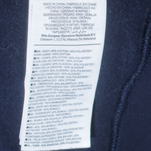 Nike Men's Blue Pullover Hoodie Small Logo Fleece Sweatshirt