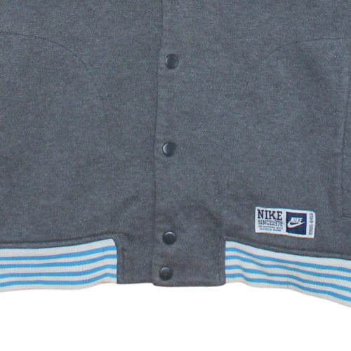 Nike Men's Grey Varsity Jacket Size M Cotton Blend Sportswear