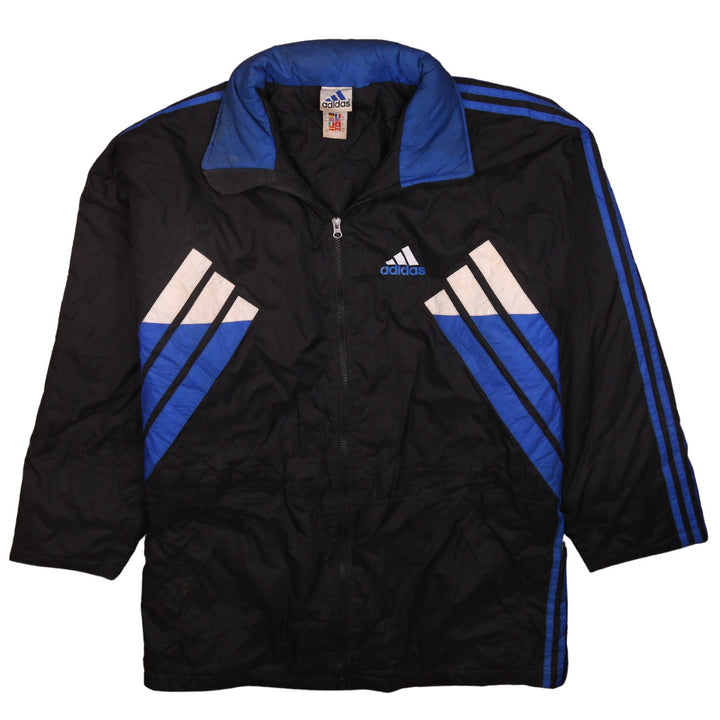Adidas Men's Black Blue Windbreaker Jacket L Retro 90s Sports Style