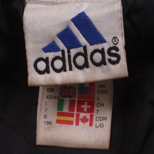 Adidas Men's Black Blue Windbreaker Jacket L Retro 90s Sports Style