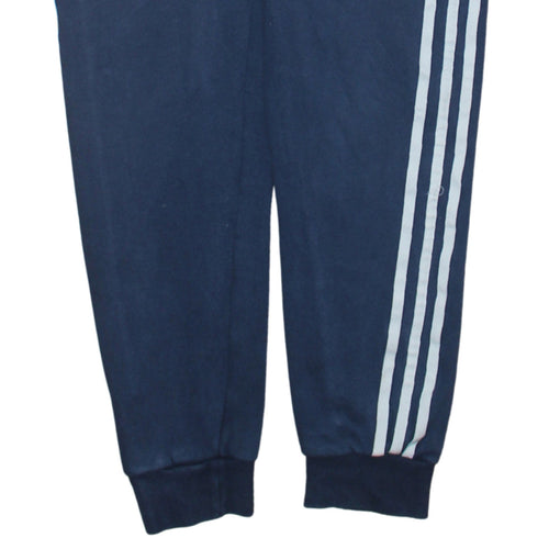 Adidas Boys Blue Jogger Trousers 15-16 Years Elastic Waist Side Stripe