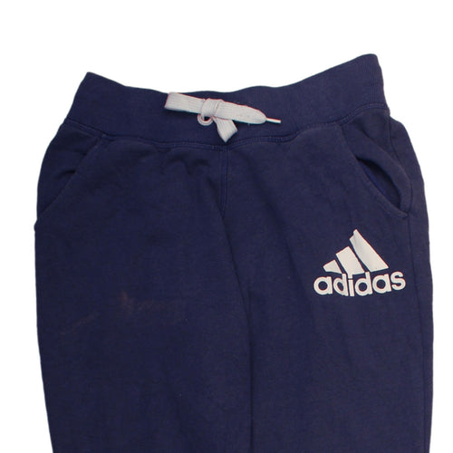 Adidas Womens Blue Jogger Sweatpants S Elastic Waist Logo