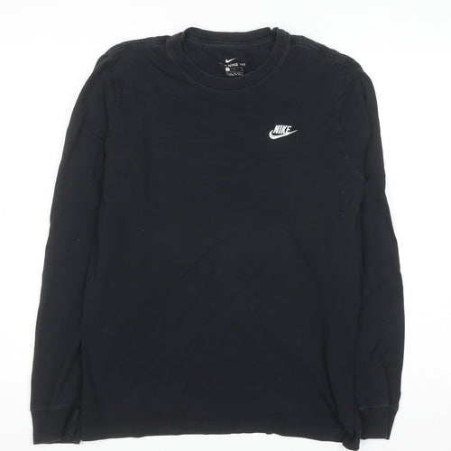 Nike Men's Black Long Sleeve Crew Neck Cotton Tee Shirt Size S