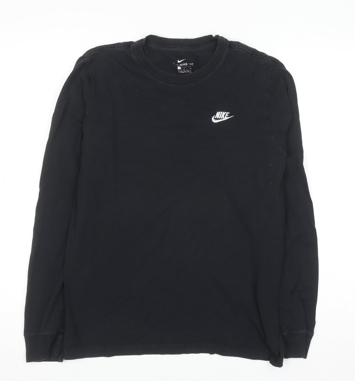 Nike Men's Black Long Sleeve Crew Neck Cotton Tee Shirt Size S