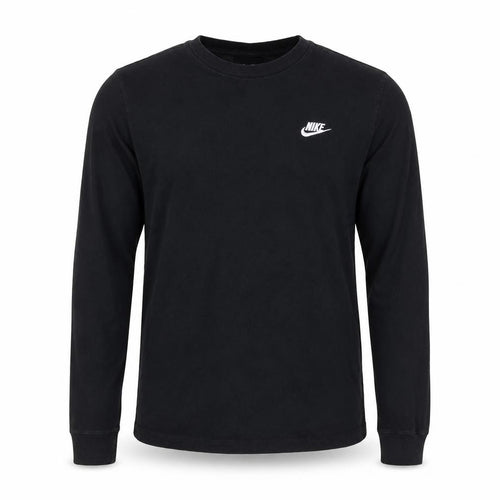 Nike Men's Black Long Sleeve Crew Neck Cotton Tee Shirt Size S