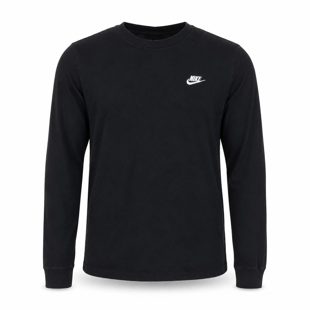 Nike Men's Black Long Sleeve Crew Neck Cotton Tee Shirt Size S