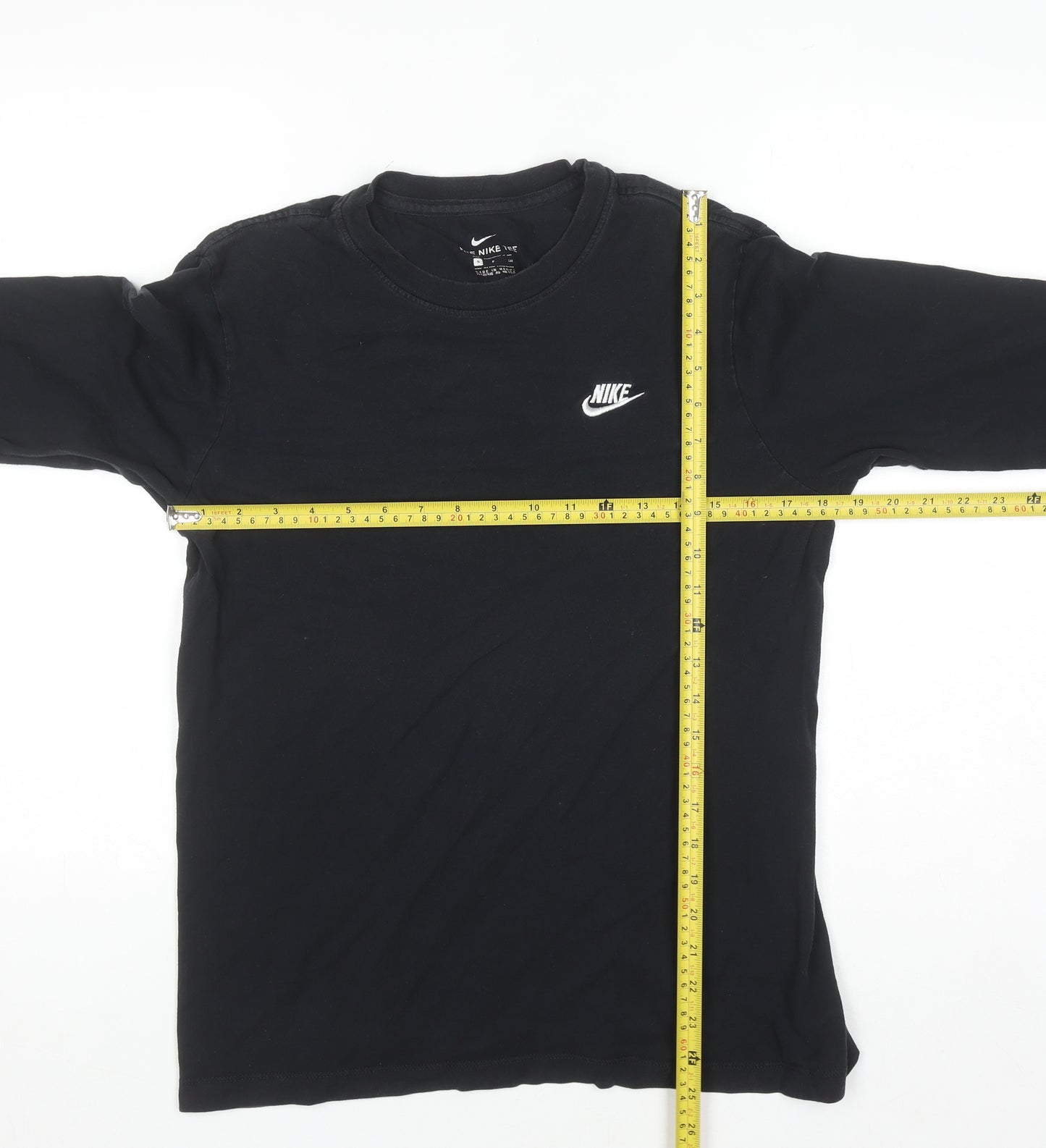 Nike Men's Black Long Sleeve Crew Neck Cotton Tee Shirt Size S