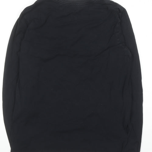 Nike Men's Black Long Sleeve Crew Neck Cotton Tee Shirt Size S