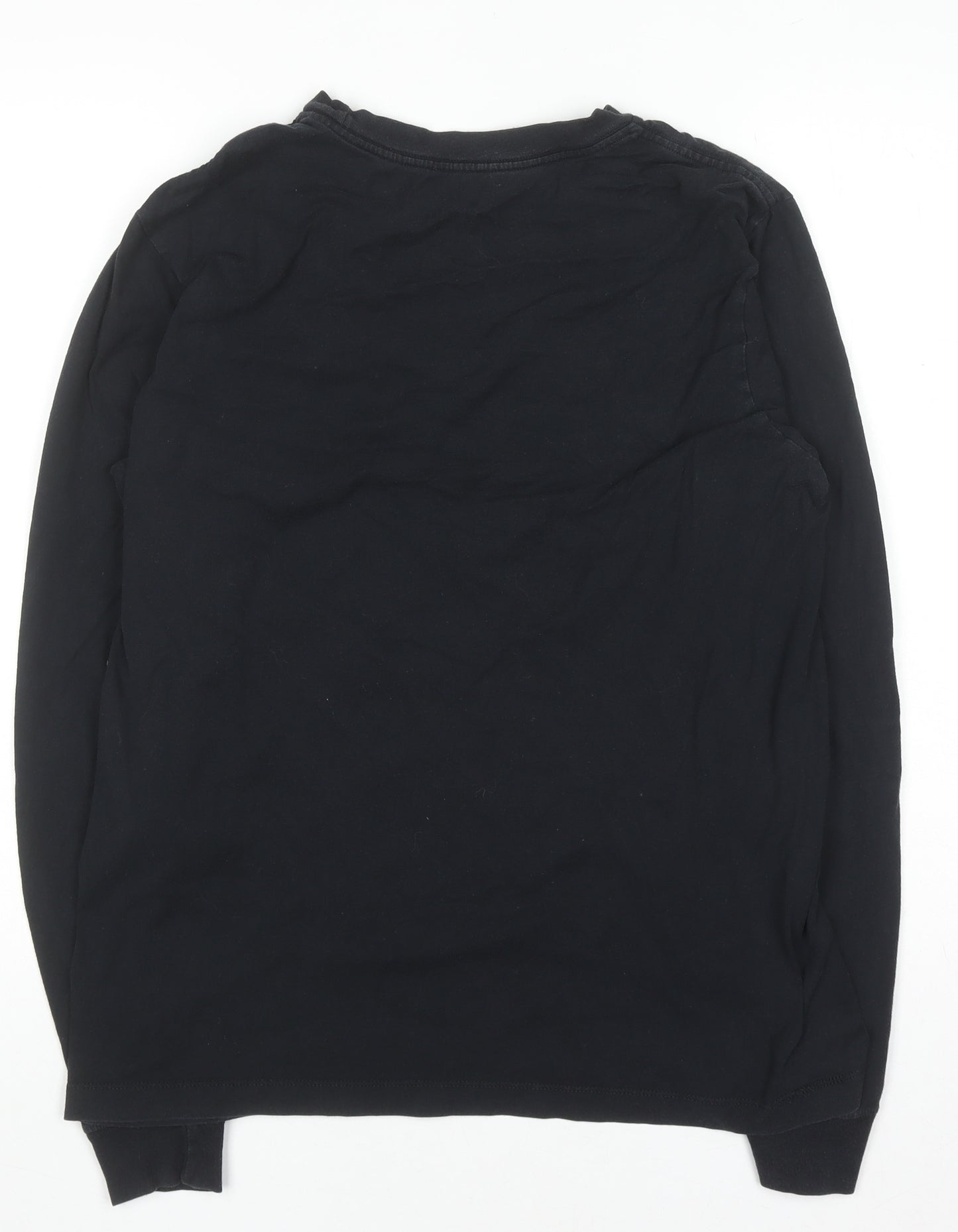 Nike Men's Black Long Sleeve Crew Neck Cotton Tee Shirt Size S