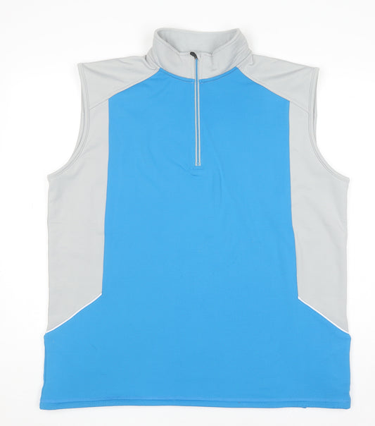 Proquip Men Blue Softshell Golf Waistcoat XL 1/4 Zip Bodywarmer