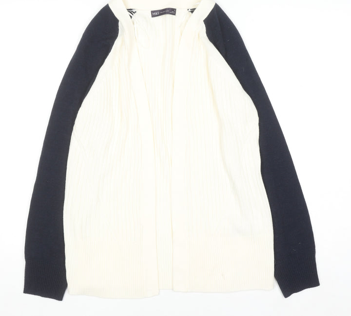 Marks and Spencer Women's Cream Mix Cardigan Small Acrylic Knit