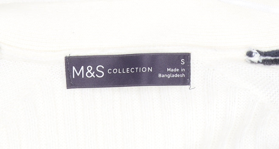 Marks and Spencer Women's Cream Mix Cardigan Small Acrylic Knit