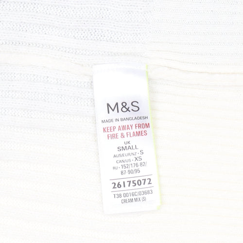 Marks and Spencer Women's Cream Mix Cardigan Small Acrylic Knit