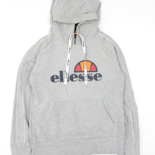 Ellesse Womens Grey Hoodie Size 10 Pullover Logo Sweatshirt