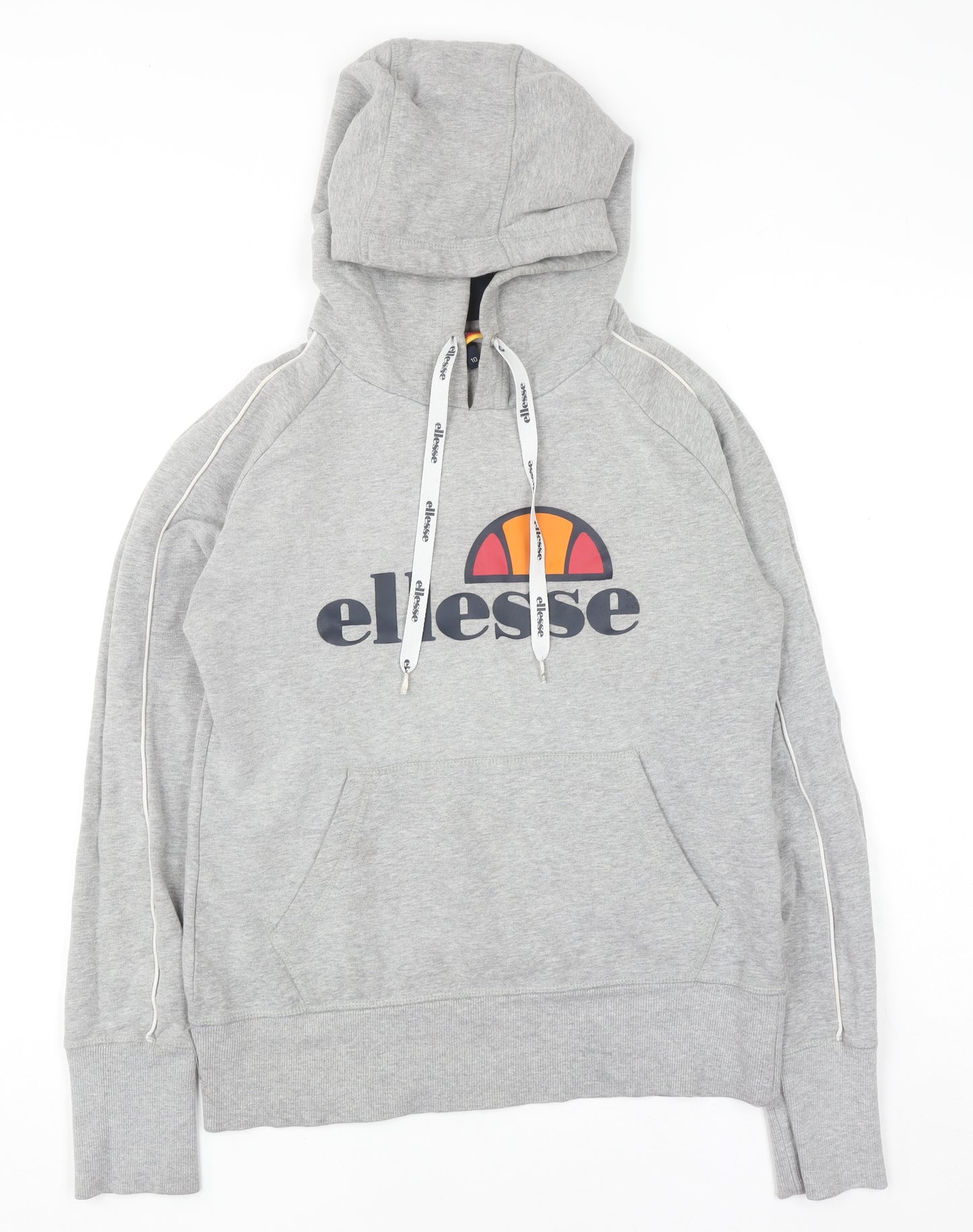 Ellesse Womens Grey Hoodie Size 10 Pullover Logo Sweatshirt