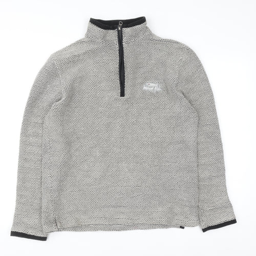 Weird Fish Men's Grey 1/2 Zip Knit Sweatshirt Size S