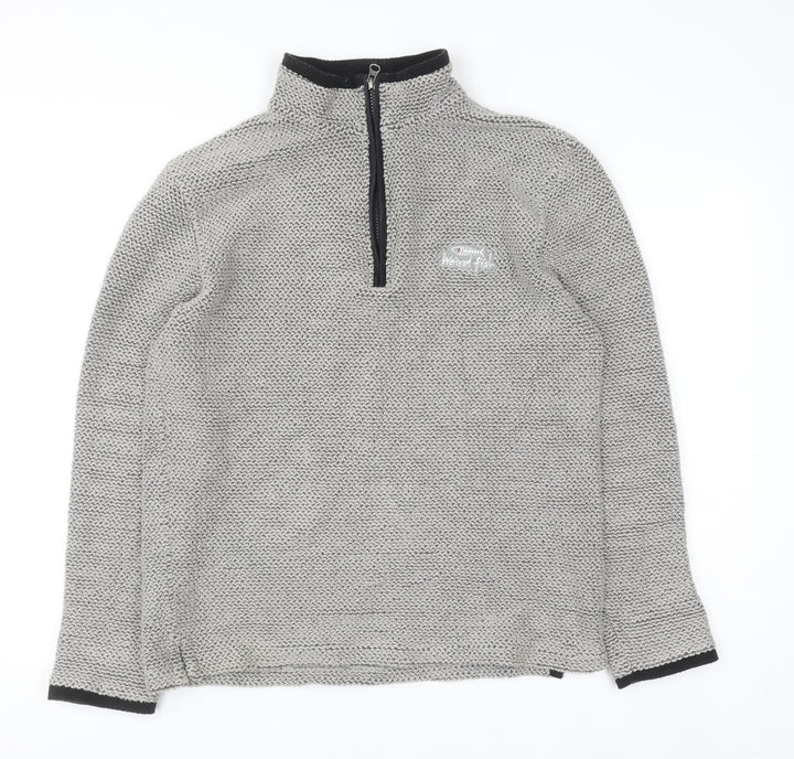 Weird Fish Men's Grey 1/2 Zip Knit Sweatshirt Size S