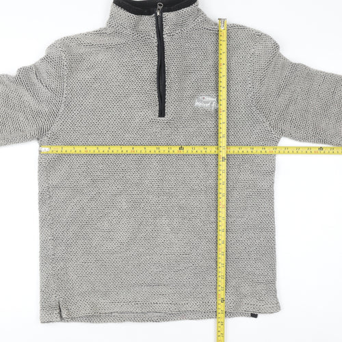 Weird Fish Men's Grey 1/2 Zip Knit Sweatshirt Size S