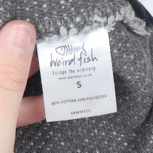 Weird Fish Men's Grey 1/2 Zip Knit Sweatshirt Size S